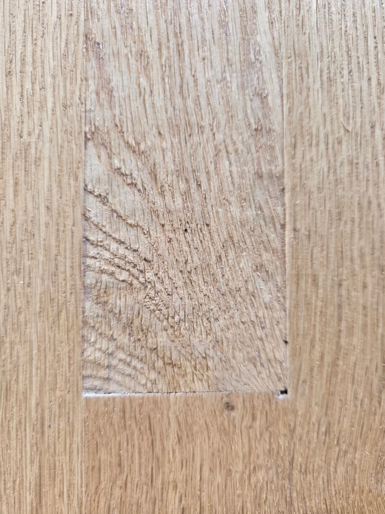Sep 22: planer chatter never sanded off.